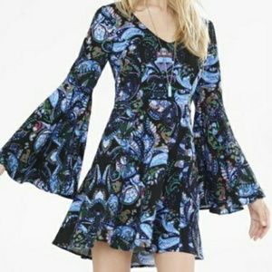 Express Boho Dress Bell Sleeves Sz 8